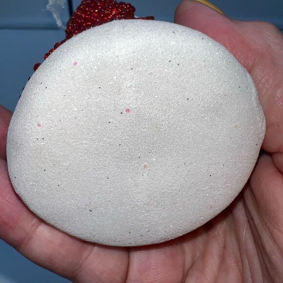 Vintage Glass Hand Painted Beaded Santa Ornament - Picture 6 of 9